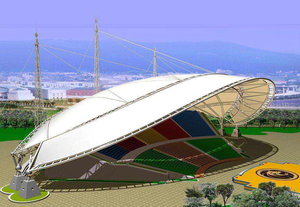 局部雙層張弦球面網(wǎng)殼專利與新型膜材料制造的技術融合